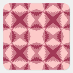 Sticker Carré Art Déco rose floral spirale rétro Art Abstrait