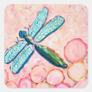 Sticker Carré Art Dragonfly