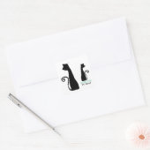 Sticker Carré Art du chat noir (Enveloppe)