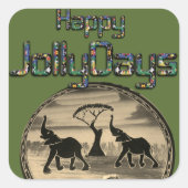 Sticker Carré Art Eléphant Africain (Devant)