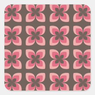 Sticker Carré Art Floral Moderne