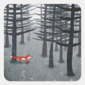 Sticker Carré Art Forêt Fox (Devant)