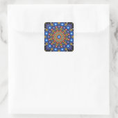 Sticker Carré Art Fractal Floral Dotée Rétro Mandala (Sac)