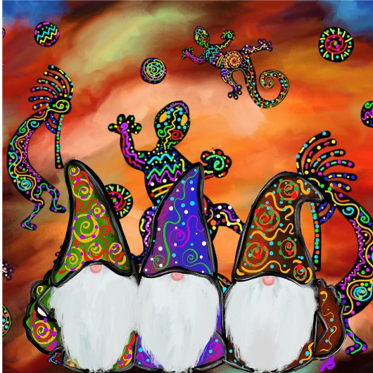 Sticker Carré Art Gnome Kokopelli