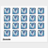 Sticker Carré Art Imaginaire Fairy Bleu (Feuille)