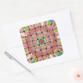 Sticker Carré Art inspiré par l'Afrique Imprimé- Design géométri (Enveloppe)