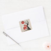 Sticker Carré Art japonais Fox (Enveloppe)