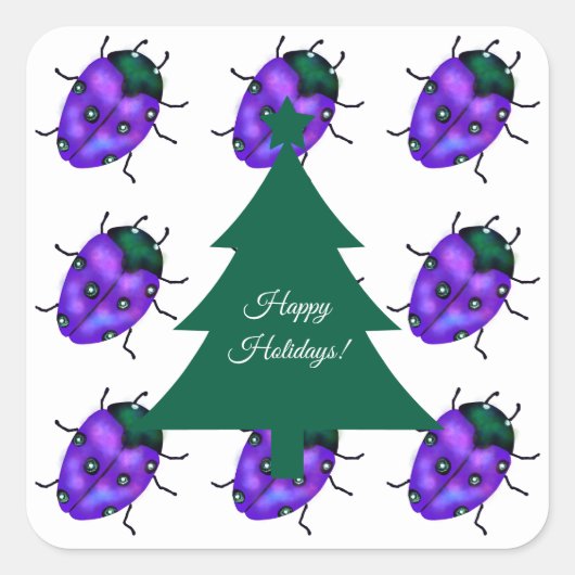 STICKER CARRÉ ART LADYBUG (Devant)