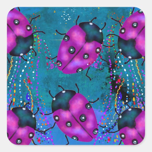 STICKER CARRÉ ART LADYBUG (Devant)