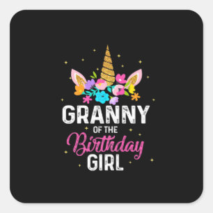 Sticker Carré Art Mère Granny Of The Birthday Girl Birthday