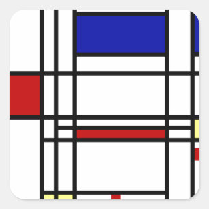 Sticker Carré Art Moderne Mondrian