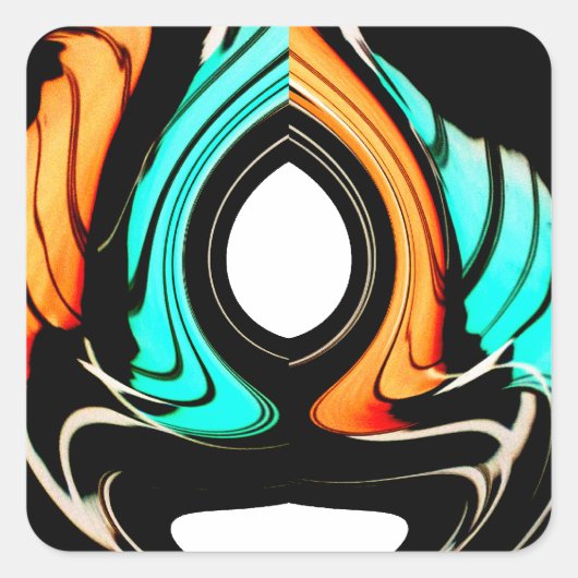 Sticker Carré Art Motif traditionnel africain Imprimer (Devant)