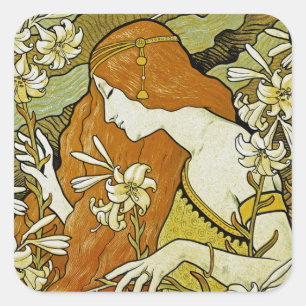 Sticker Carré Art Nouveau de L'Ermitage floral