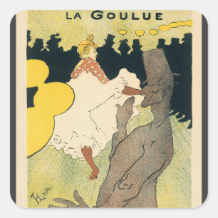 Sticker Carré Art nouveau vintage, La Goulue par Toulouse Lautre