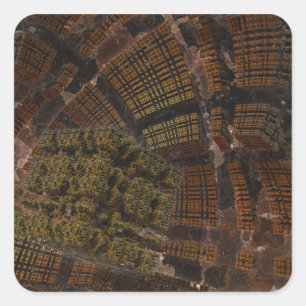 Sticker Carré Art numérique Abstrait Cybernetix 3D