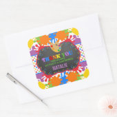Sticker Carré Art Peinture Anniversaire Fête Favoriser Balise St (Enveloppe)