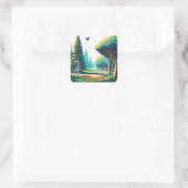 Sticker Carré Art Pixel de Disk Golf (Sac)