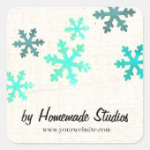 Sticker Carré Artisan Canvas Snowflake Happiness (Devant)