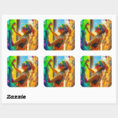 Sticker Carré Artiste (Feuille)
