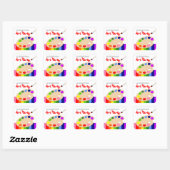 Sticker Carré Artiste Arc-en-ciel Palette Peinture Anniversaire (Feuille)