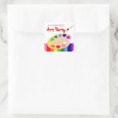 Sticker Carré Artiste Arc-en-ciel Palette Peinture Anniversaire (Sac)