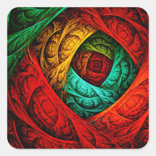 Sticker Carré Artiste coloré moderne Art Abstrait Motif #09