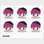 Sticker Carré Artiste Cupcake Mustache (Feuille)