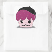 Sticker Carré Artiste Cupcake Mustache (Sac)