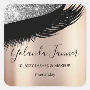 Sticker Carré Artiste de maquillage professionnel Eyelash Unique