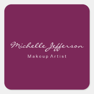 Sticker Carré Artiste de maquillage violet tyrien unique