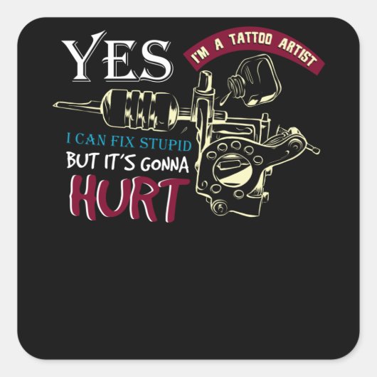 Sticker Carré Artiste du tatouage (Devant)