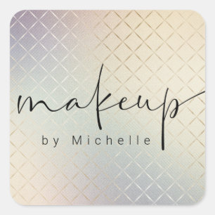 Sticker Carré Artiste maquillage de script moderne Iridescendant