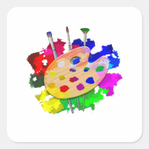 Sticker Carré Artiste Palette