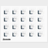 Sticker Carré Artistic Chic Navy Blue Splashes Gold Dust Mariage (Feuille)