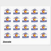 Sticker Carré Artistic Colorado flag mountain (Feuille)