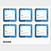 Sticker Carré Artistic Swirling Snowflakes Christmas Gift Label (Feuille)