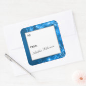 Sticker Carré Artistic Swirling Snowflakes Christmas Gift Label (Enveloppe)