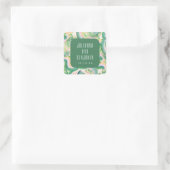 Sticker Carré Artsy Abstrait Mariage d'aquarelle verte moderne (Sac)