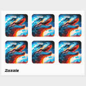 Sticker Carré Artsy Dinosaur (Feuille)