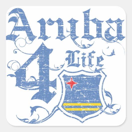 Sticker Carré Aruba à vie (Devant)