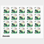 Sticker Carré Arum Lily aquarelle peinture originale (Feuille)