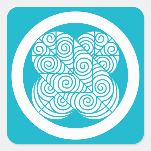 Sticker Carré Asano Hawk plumes (Devant)