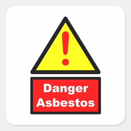 Sticker Carré Asbestos warning (Devant)