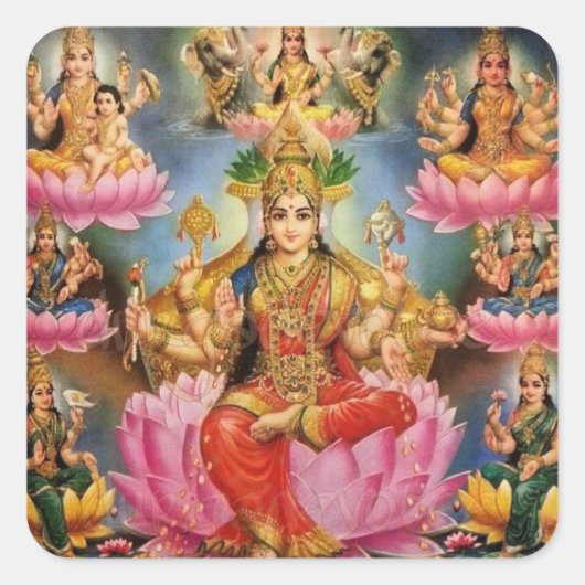 Sticker Carré Ashtalakshmi - Huit formes de Lakshmi (Devant)