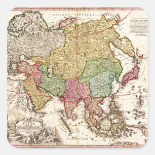 Sticker Carré AsiaPanoramic MapAsia 6