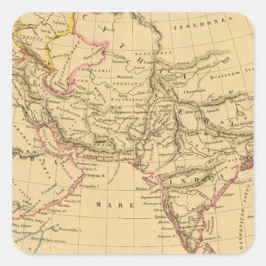 Sticker Carré Asie ancienne (Devant)