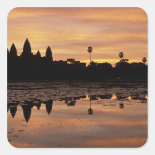 Sticker Carré Asie, Cambodge, Siem Reap, Angkor Wat (b. 12e