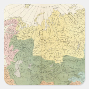 Sticker Carré Asie, Europe systèmes fluviaux