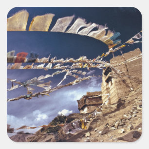 Sticker Carré Asie, Inde, Ladakh, Leh. Connu sous le nom de Litt
