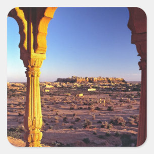 Sticker Carré Asie, Inde, Rajasthan, Jaisalmer. La vue depuis